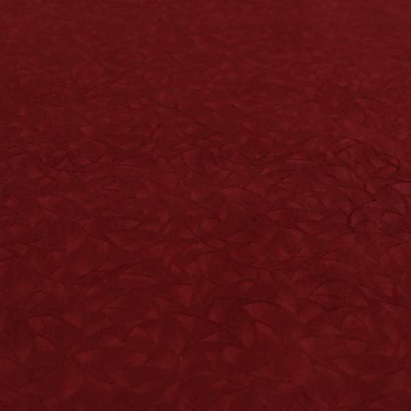 Mikado Self Pattern Soft Velour Velvet Upholstery Fabric In Red Colour CTR-1040 - Made To Measure Curtains