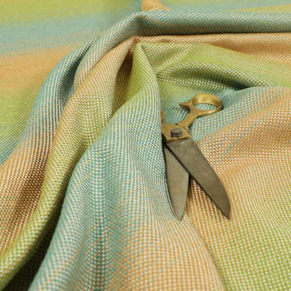 Mineral Weaves Multicoloured Orange Blue Green Heavyweight Chenille Upholstery Fabric CTR-1044 - Made To Measure Curtains