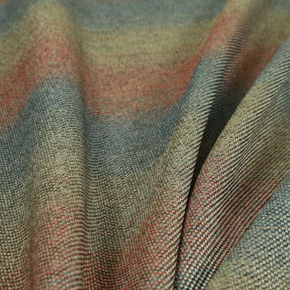 Mineral Weaves Multicoloured Silver Blue Red Heavyweight Chenille Upholstery Fabric CTR-1046 - Roman Blinds