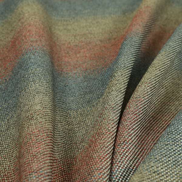 Mineral Weaves Multicoloured Silver Blue Red Heavyweight Chenille Upholstery Fabric CTR-1046 - Made To Measure Curtains