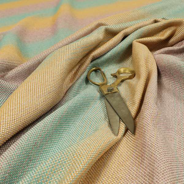 Mineral Weaves Multicoloured Orange Blue Pink Heavyweight Chenille Upholstery Fabric CTR-1047 - Made To Measure Curtains