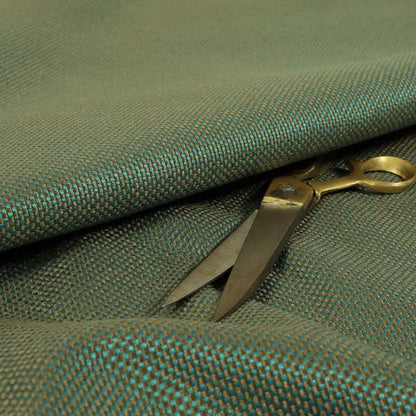 Bilbao Weave Textured Chenille Teal Brown Colour Furnishing Fabric CTR-1049 - Made To Measure Curtains