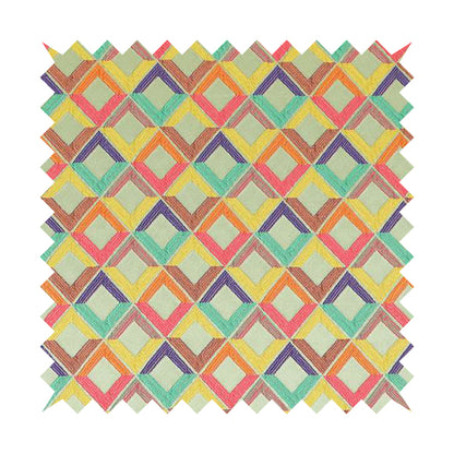 Sokoto Colourful Geometric Modern Furnishing Upholstery Fabric In Silver CTR-1058 - Roman Blinds