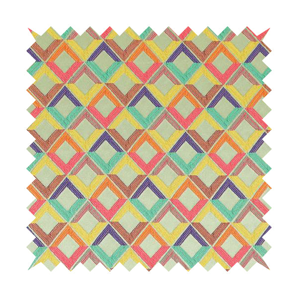 Sokoto Colourful Geometric Modern Furnishing Upholstery Fabric In Silver CTR-1058 - Handmade Cushions