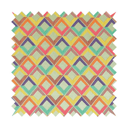 Sokoto Colourful Geometric Modern Furnishing Upholstery Fabric In Silver CTR-1058 - Handmade Cushions