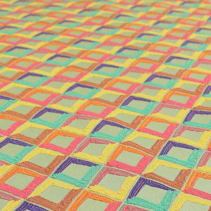 Sokoto Colourful Geometric Modern Furnishing Upholstery Fabric In Silver CTR-1058