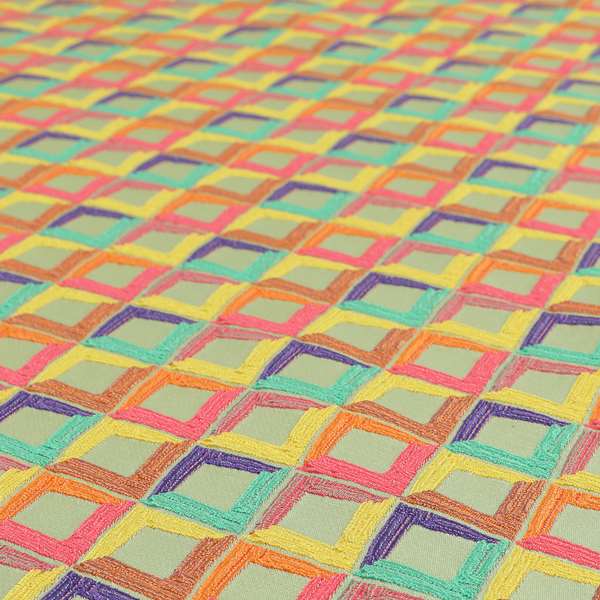 Sokoto Colourful Geometric Modern Furnishing Upholstery Fabric In Silver CTR-1058 - Handmade Cushions