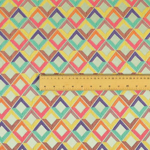 Sokoto Colourful Geometric Modern Furnishing Upholstery Fabric In Silver CTR-1058 - Handmade Cushions