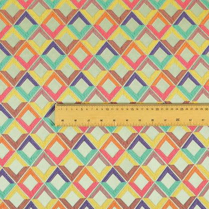 Sokoto Colourful Geometric Modern Furnishing Upholstery Fabric In Silver CTR-1058 - Handmade Cushions