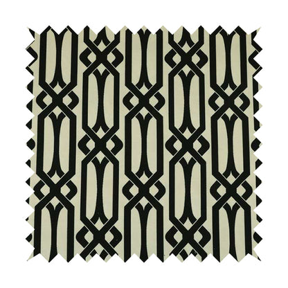 Serengeti Black White Reversible Imperial Trellis Pattern Furnishing Chenille Upholstery Fabric CTR-1066 - Roman Blinds