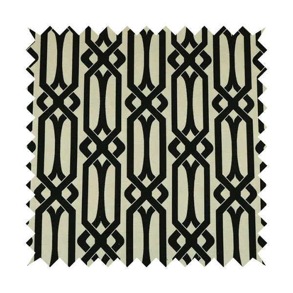 Serengeti Black White Reversible Imperial Trellis Pattern Furnishing Chenille Upholstery Fabric CTR-1066 - Made To Measure Curtains