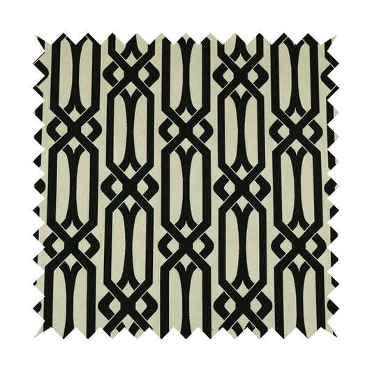 Serengeti Black White Reversible Imperial Trellis Pattern Furnishing Chenille Upholstery Fabric CTR-1066