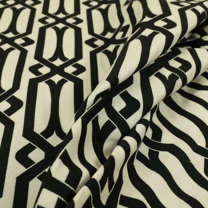 Serengeti Black White Reversible Imperial Trellis Pattern Furnishing Chenille Upholstery Fabric CTR-1066 - Roman Blinds