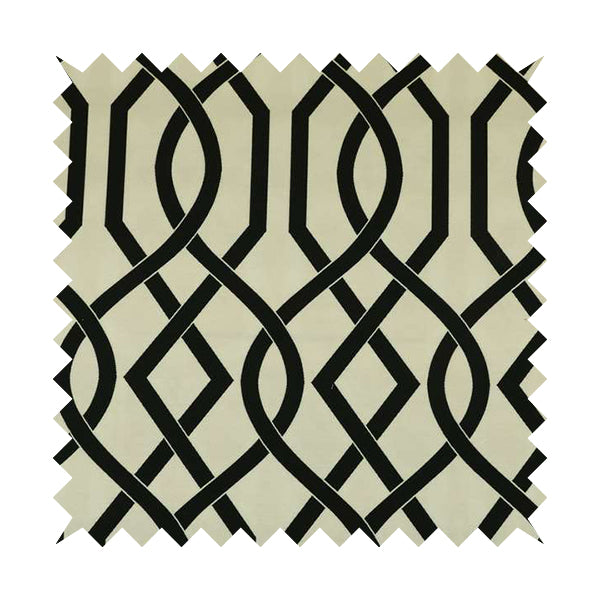 Serengeti Black White Reversible Trellis Pattern Furnishing Chenille Upholstery Fabric CTR-1068
