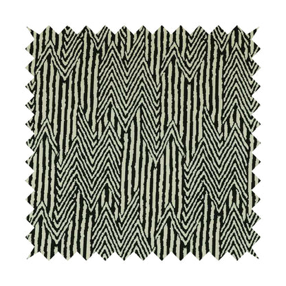 Serengeti Black White Reversible Tribal Stripe Pattern Furnishing Chenille Upholstery Fabric CTR-1069 - Handmade Cushions