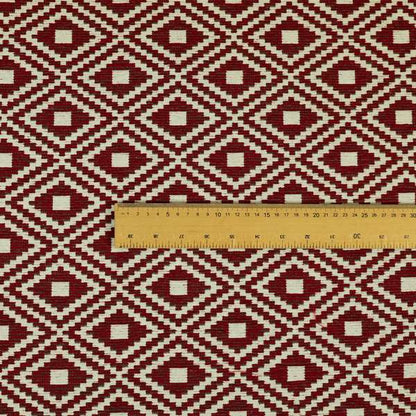 Jehan Star Kilim Pattern In Red Colour Furnishing Upholstery Fabric CTR-1073 - Handmade Cushions