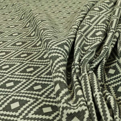 Jehan Star Kilim Pattern In Grey Colour Furnishing Upholstery Fabric CTR-1074 - Handmade Cushions