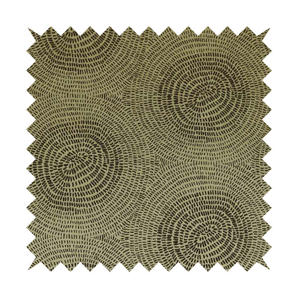 Fenton Circular Pattern In Brown Colour Furnishing Upholstery Fabric CTR-1075 - Made To Measure Curtains