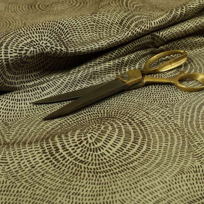 Fenton Circular Pattern In Brown Colour Furnishing Upholstery Fabric CTR-1075 - Handmade Cushions