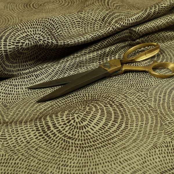 Fenton Circular Pattern In Brown Colour Furnishing Upholstery Fabric CTR-1075 - Made To Measure Curtains