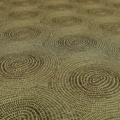 Fenton Circular Pattern In Brown Colour Furnishing Upholstery Fabric CTR-1075