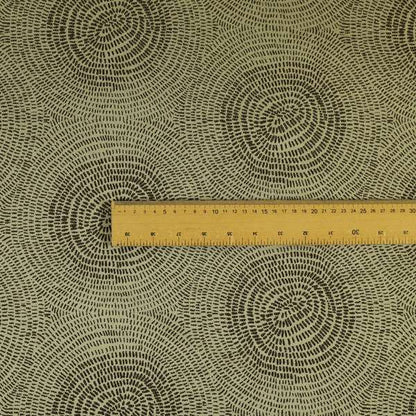 Fenton Circular Pattern In Brown Colour Furnishing Upholstery Fabric CTR-1075 - Roman Blinds