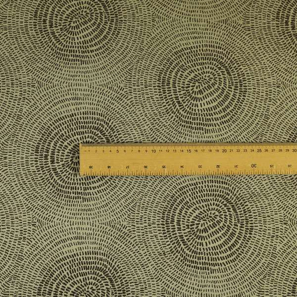 Fenton Circular Pattern In Brown Colour Furnishing Upholstery Fabric CTR-1075 - Made To Measure Curtains