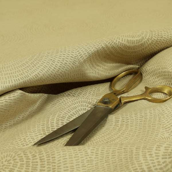 Fenton Circular Pattern In Beige Colour Furnishing Upholstery Fabric CTR-1076 - Made To Measure Curtains