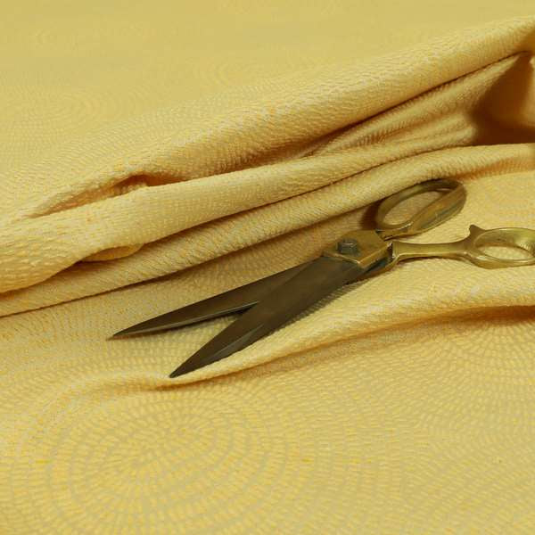 Fenton Circular Pattern In Yellow Colour Furnishing Upholstery Fabric CTR-1077 - Made To Measure Curtains