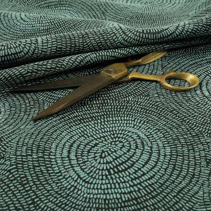 Fenton Circular Pattern In Blue Colour Furnishing Upholstery Fabric CTR-1080 - Made To Measure Curtains