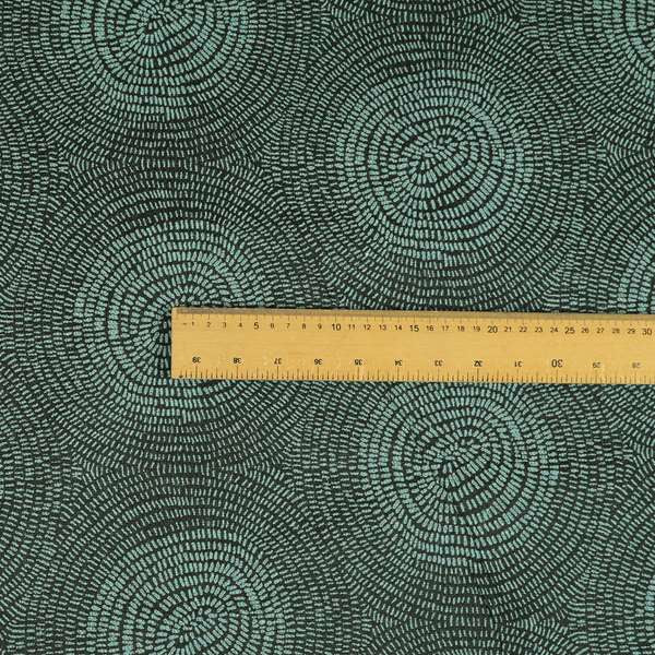 Fenton Circular Pattern In Blue Colour Furnishing Upholstery Fabric CTR-1080 - Made To Measure Curtains