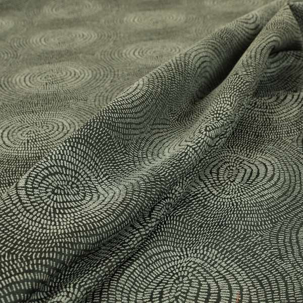 Fenton Circular Pattern In Black Colour Furnishing Upholstery Fabric CTR-1081 - Roman Blinds