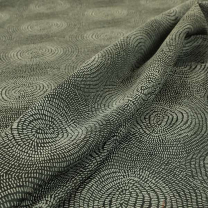 Fenton Circular Pattern In Black Colour Furnishing Upholstery Fabric CTR-1081 - Made To Measure Curtains