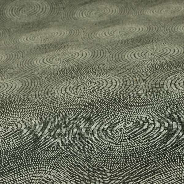 Fenton Circular Pattern In Black Colour Furnishing Upholstery Fabric CTR-1081 - Roman Blinds