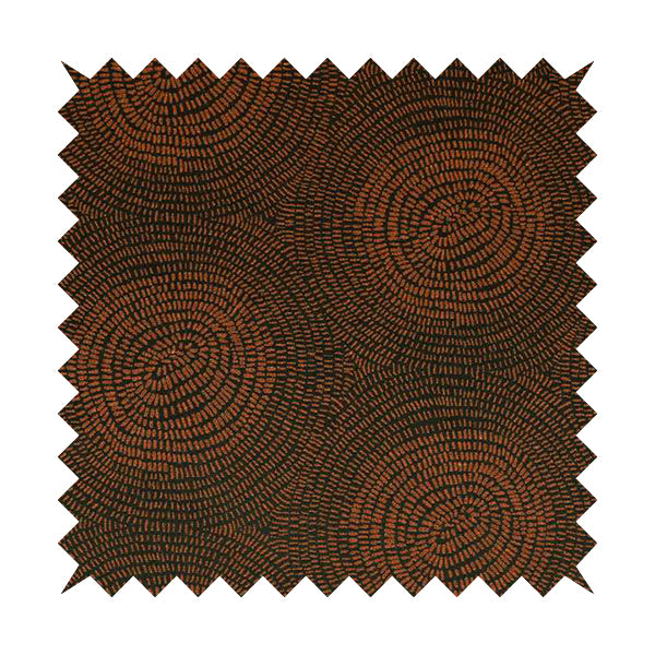 Fenton Circular Pattern In Orange Colour Furnishing Upholstery Fabric CTR-1082 - Made To Measure Curtains