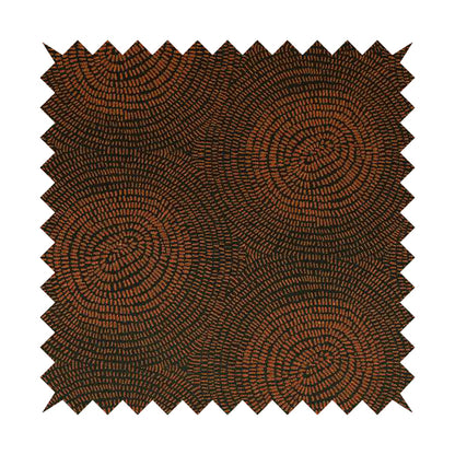 Fenton Circular Pattern In Orange Colour Furnishing Upholstery Fabric CTR-1082 - Made To Measure Curtains