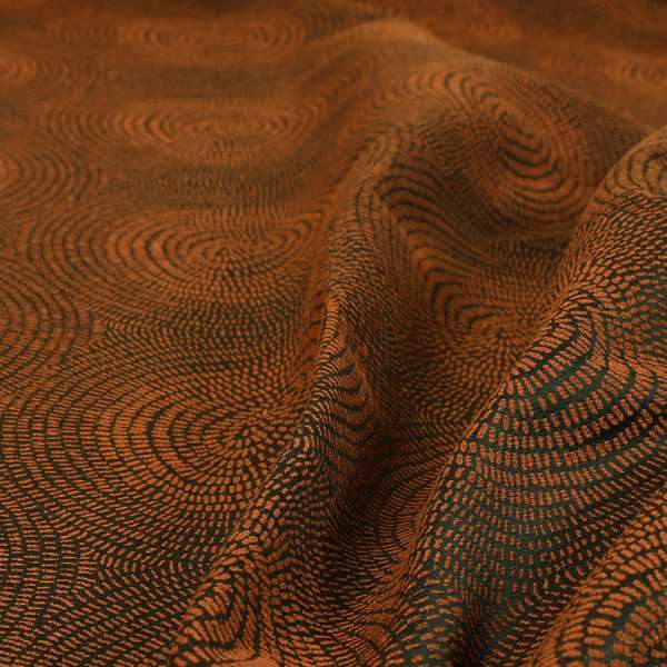 Fenton Circular Pattern In Orange Colour Furnishing Upholstery Fabric CTR-1082 - Made To Measure Curtains