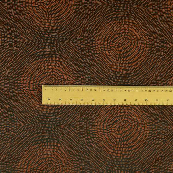 Fenton Circular Pattern In Orange Colour Furnishing Upholstery Fabric CTR-1082 - Roman Blinds