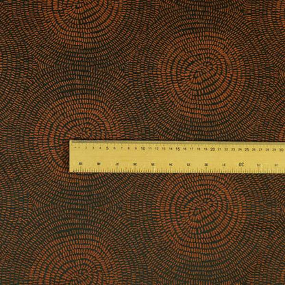 Fenton Circular Pattern In Orange Colour Furnishing Upholstery Fabric CTR-1082 - Handmade Cushions