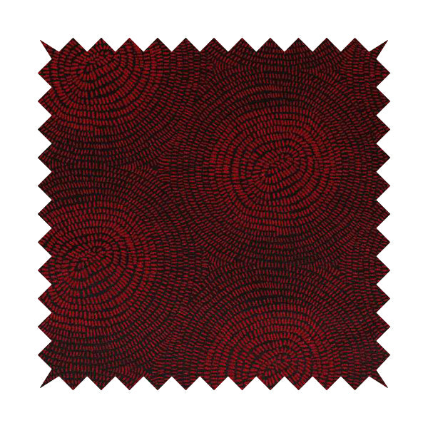 Fenton Circular Pattern In Red Colour Furnishing Upholstery Fabric CTR-1085 - Made To Measure Curtains