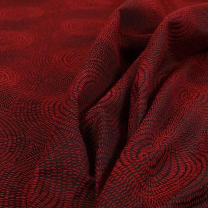 Fenton Circular Pattern In Red Colour Furnishing Upholstery Fabric CTR-1085 - Made To Measure Curtains