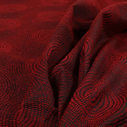 Fenton Circular Pattern In Red Colour Furnishing Upholstery Fabric CTR-1085