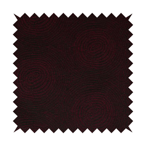 Fenton Circular Pattern In Burgundy Colour Furnishing Upholstery Fabric CTR-1086