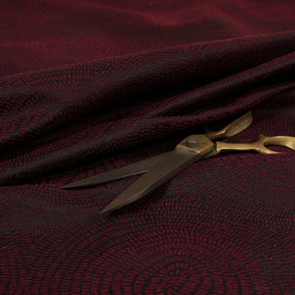 Fenton Circular Pattern In Burgundy Colour Furnishing Upholstery Fabric CTR-1086 - Roman Blinds