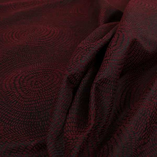 Fenton Circular Pattern In Burgundy Colour Furnishing Upholstery Fabric CTR-1086 - Roman Blinds