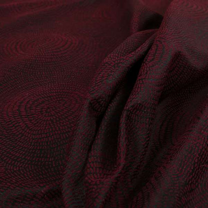 Fenton Circular Pattern In Burgundy Colour Furnishing Upholstery Fabric CTR-1086 - Made To Measure Curtains