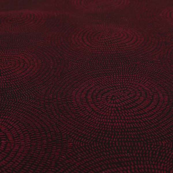 Fenton Circular Pattern In Burgundy Colour Furnishing Upholstery Fabric CTR-1086 - Roman Blinds