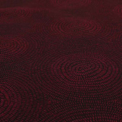 Fenton Circular Pattern In Burgundy Colour Furnishing Upholstery Fabric CTR-1086 - Roman Blinds