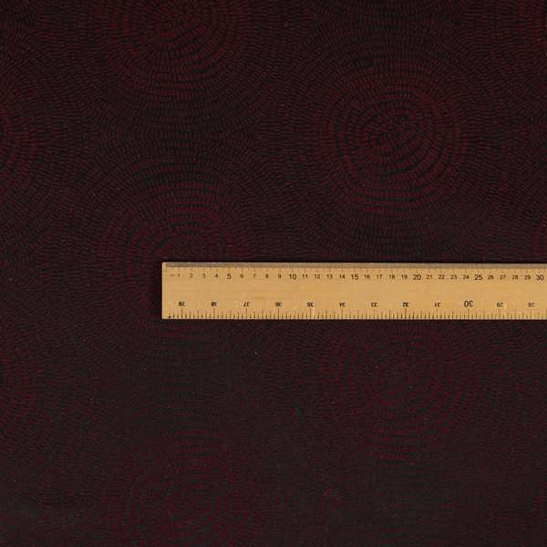 Fenton Circular Pattern In Burgundy Colour Furnishing Upholstery Fabric CTR-1086 - Roman Blinds