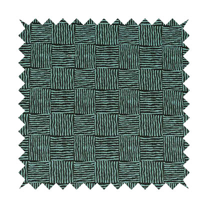 Noah Blue Colour Gingham Stripe Pattern Upholstery Fabrics CTR-1087